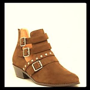 Olive green cut out booties